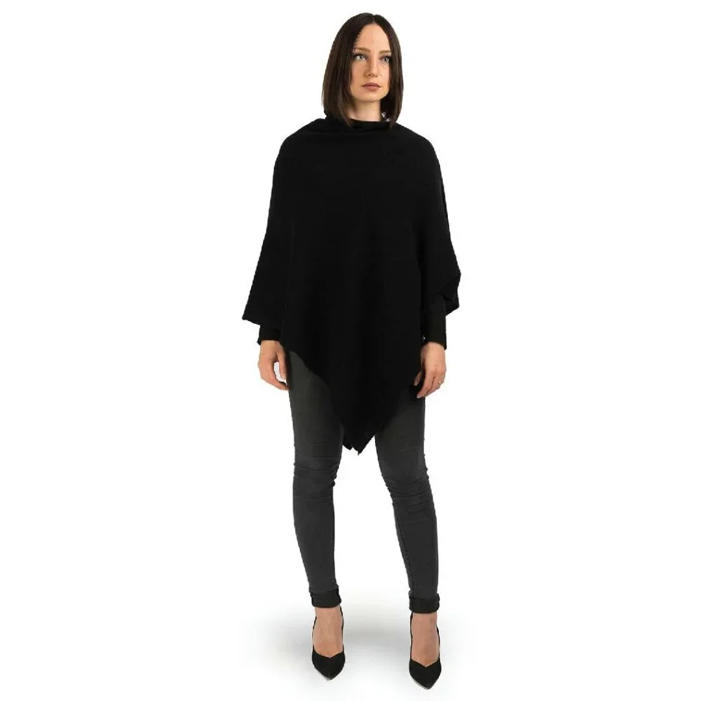 100% Cashmere Lightweight Poncho Travel Topper One Size Italy Made